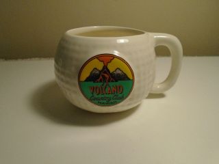 Vintage Hawaii Souvenir Volcano Country Club Coffee Cup Mug - Golf Ball Design