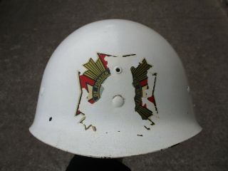Us Wwii M - 1 Helmet Liner Painted White For Vfw Salute Battery Use