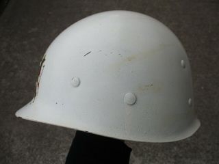 US WWII M - 1 Helmet Liner Painted White for VFW Salute Battery Use 2