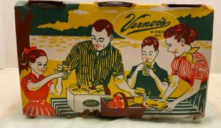 Early Vernor’s Flat Top 6 Pack Soda Cans Not Coca Cola Pepsi Cola