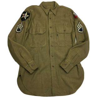 Ww2 Us Army Military Wool Shirt 2nd Infantry 75th Indian Head Division Ssgt Flw