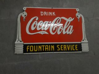 Porcelain Coca Cola Enamel Sign 20 X 30 Inches