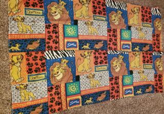 Vtg Lion King Twin Size Flat Cotton Bed Sheet Simba 90s Disney 69x87 In