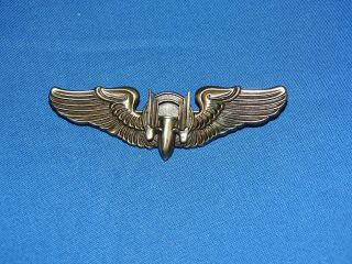 Wwii Aaf Sterling & Meyer Marked Wing,  3 " Pin Back Pb,  Aerial Gunner (2)