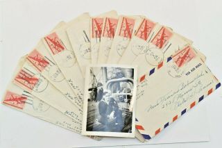 11 Wwii Correspond Love Letters Naval Ship Marias Overseas Jan 1945 W Photo (h)