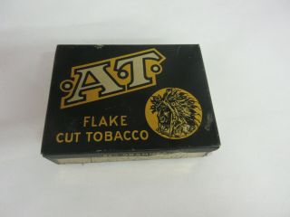 Vintage Advertising Empty A - T Flat Tobacco Tin M - 338