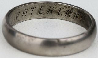 Ww2 German Ring Fatherland Vaterland Wwii Or Ww1 Wwi Engraving Silverplate Bronz