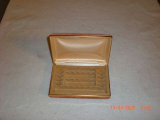 Vintage Mele Jewelry Box Peach Velvet Travel Case W/o Box