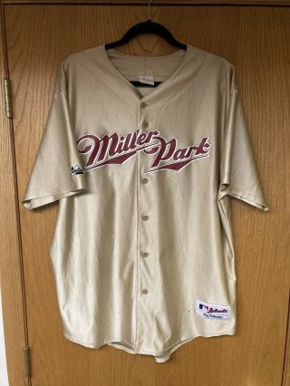 Vintage Milwaukee Brewers Miller Park Jersey Size Adult Xl