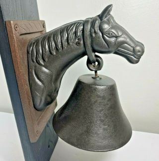 Vintage Cast Iron Horse Wall Mounted Dinner Bell