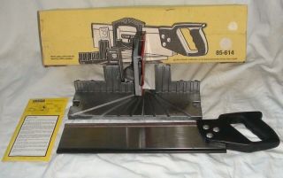 Vintage Stanley Miter Box H114a,  13 Point Saw And Instructions 85 - 614 Dated 1979