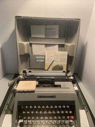 Vintage Olivetti Studio 45 Typewriter Carry Case With Keys Mid Century