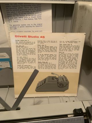 Vintage Olivetti STUDIO 45 Typewriter Carry Case With Keys Mid Century 2