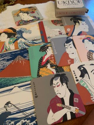 Ukiyoe Coasters Fine Art Japanese Printed In Japan Set Of 12