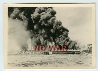 Wwii Photo Former Camp Burning Bergen Belsen Barracks After Liberation