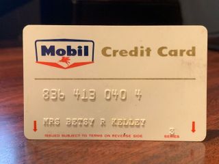 Vintage Mobil Oil Credit Card 1960 