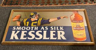 Vintage Kessler Whiskey American Football Sport Bar Advertising Mirror Sign