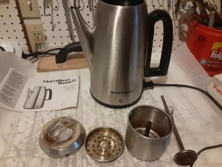 Vtg Hamilton Beach Stainless Steel 12 Cup Coffee Electric Percolator 40614