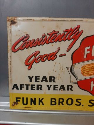 Funks G Hybrid Seed Corn Embossed Metal Sign Farm Feed Cow Pig Horse Cattle hen 2