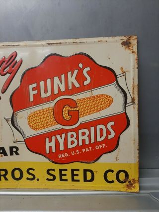 Funks G Hybrid Seed Corn Embossed Metal Sign Farm Feed Cow Pig Horse Cattle hen 3