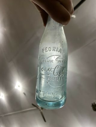 1905 - 1915 Straight Sided Blue Aqua Peoria Illinois Coca Cola Bottle Coke
