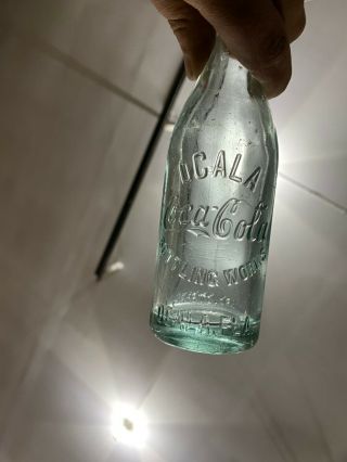 1905 - 1915 Straight Sided Blue Aqua Ocala Florida Coca Cola Bottle Coke