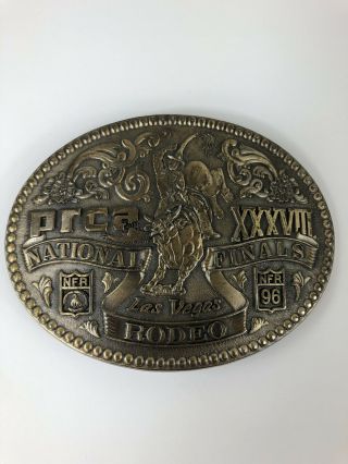 Vintage 1996 Prca National Rodeo Finals Las Vegas 38th Anniversary Beltbuckle