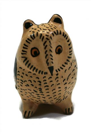 Vintage Mexican Pottery Hand Painted Bird Owl 2 " Whistle