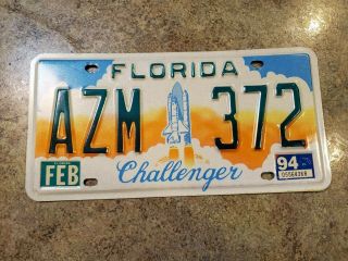 Vintage Florida Challenger Commemorative Metal License Plate Discontinued