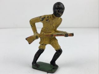 Vintage Manoil Barclay Grey Iron African Ethiopian Soldier Officer Toy Figure