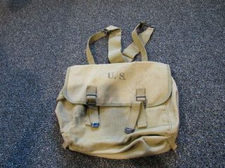 Wwii Us Army M - 1936 Mussette Bag With Shoulder Strap