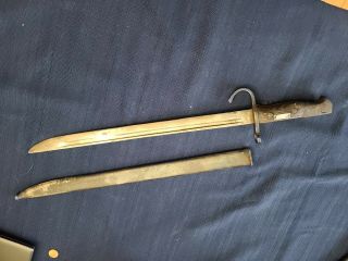 Wwii Japanese Type 30 Training Bayonet Marked On Handle With Scabbard