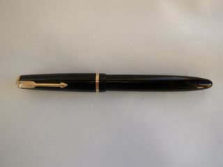 Vintage Parker Senior Duofold Aerometric Black Fountain Pen - 5 1/2 " 1950 - 1960