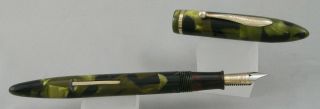 Sheaffer Balance Marine Green & Gold Lifetime Slim Fountain Pen - 1933 - 14kt Nib