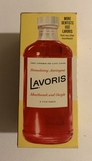 Vintage 1950s Lavoris Mouthwash Glass Bottle Box NOS Full 3