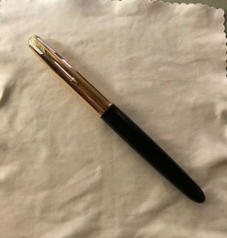 Parker 51 Aerometric Fountain Pen Date 1952 Black W/gold Filled Cap No Nib