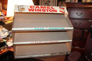 Vintage Camel Winston Salem Cigarette Store Metal Display Case Cavalier Shelf