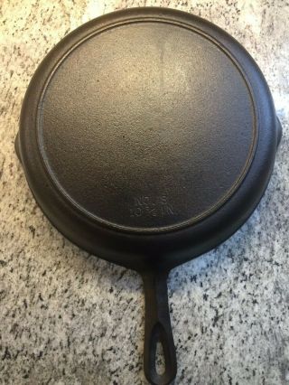 Vintage Unmarked No.  8 Cast Iron 10 - 5/8 " Skillet Fry Pan With Heat Ring