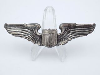 Wwii/korean War Us Army Air Force Pilot 3 " Wings Sterling Silver