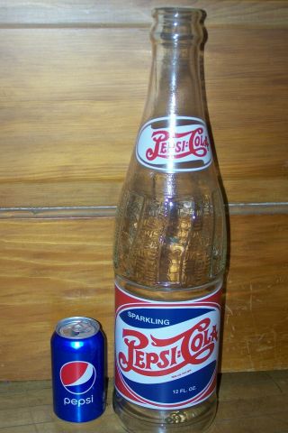 Huge 20 " Tall Pepsi - Cola Bottle Store Display Or Advertising Item.  Large
