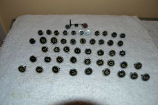 Full Set Of 49 Underwood Model 5 Typewriter Keys For Jewerly Crafts Art