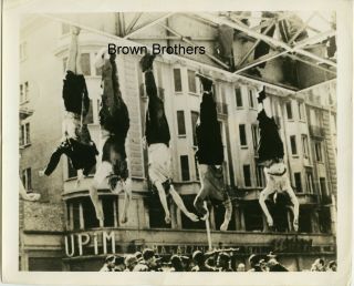 Vintage 1945 Wwii Executed Bodies Of Mussolini & Fascists Hang On Display Photo