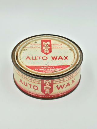 Vintage Rare Mopar Auto Wax Tin Can Advertising Chrysler Desoto Plymouth