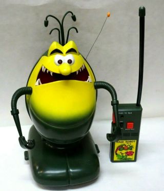 Vintage Rare 12 " Raid Bug Robot W/remote Control - Moves & Talks In Your Voice
