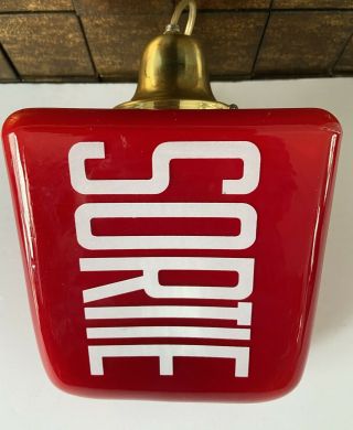 Vtg Red Double Sided Sortie Exit Light Sign Fixture Cinema Movie Theater 1950