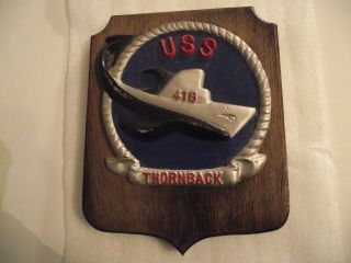 Uss Thornback Ss - 418 World War Ii Navy Submarine Vintage Metal Wall Plaque