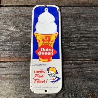 Dairy Queen Vintage Porcelain Metal Ice Cream Soda Sign