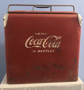 Vintage 1950’s Acton Mfg Red Metal Drink Coca Cola Coke Cooler