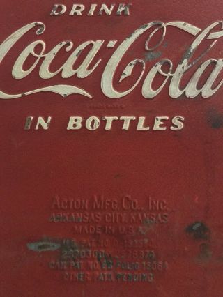 Vintage 1950’s Acton Mfg Red Metal Drink Coca Cola Coke Cooler 2