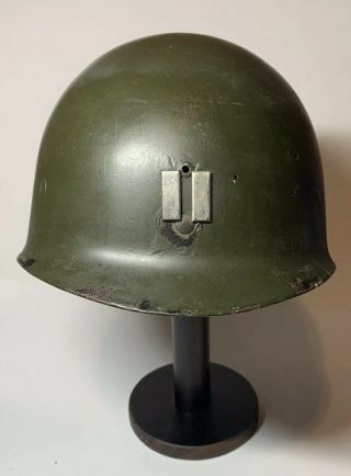 Wwii - Korean War M1 Helmet Liner Silver Captains Bars Westinghouse